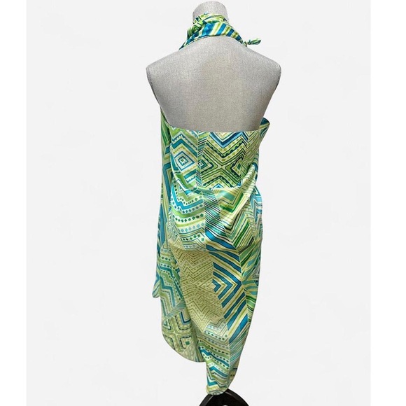 70s Vintage Green Italian Sarong / Wrap | Leonardi - Picture 2 of 4